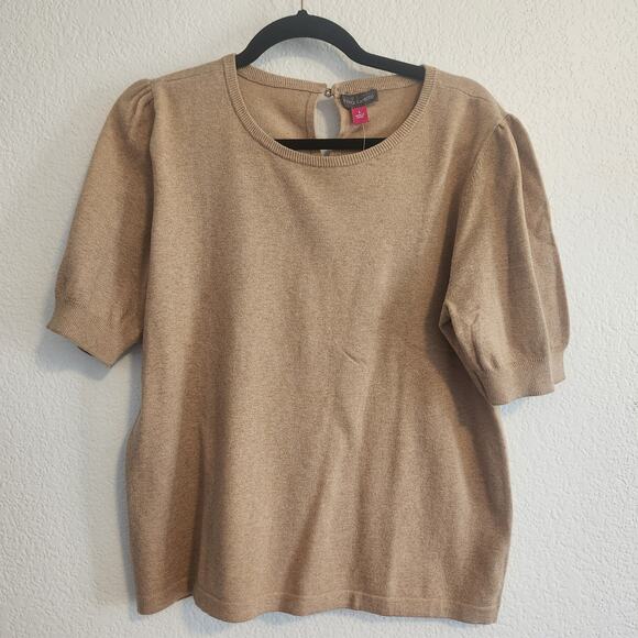 Vince Camuto Women's Size XS Tan Short Sleeve Sweater NWT - Picture 2 of 5